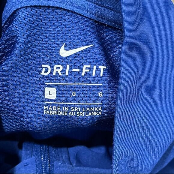 NWOT Nike Mens Dri-Fit T-Shirt Quarter Zip Mock Neck Pullover Royal Blue Large - Picture 3 of 4